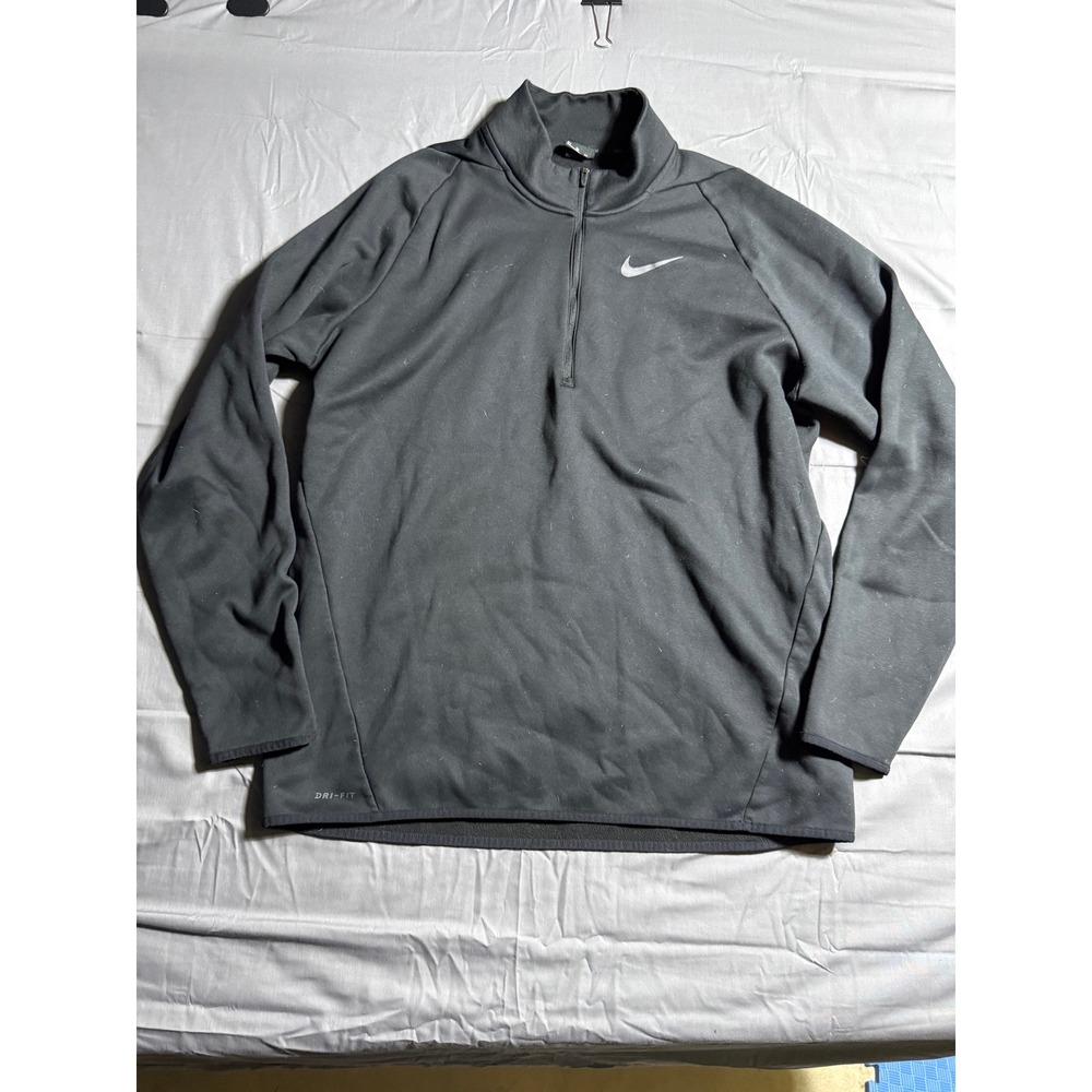 Nike Pullover‎ Men XLT Black Good Dri-FIT Fleece Quarter Zip Tall Activewear